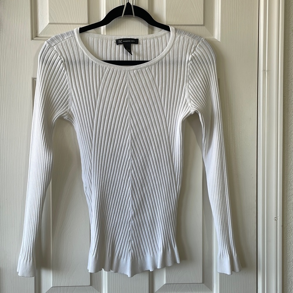 INC International Concepts Large Ribbed  Fitted Sweater